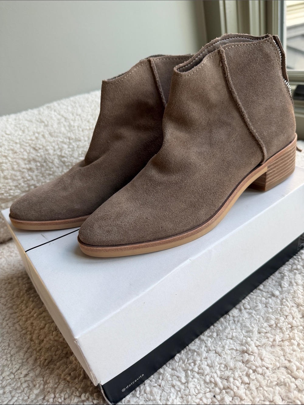 Dolce Vita Taupe Suede Ankle Booties. Worn once